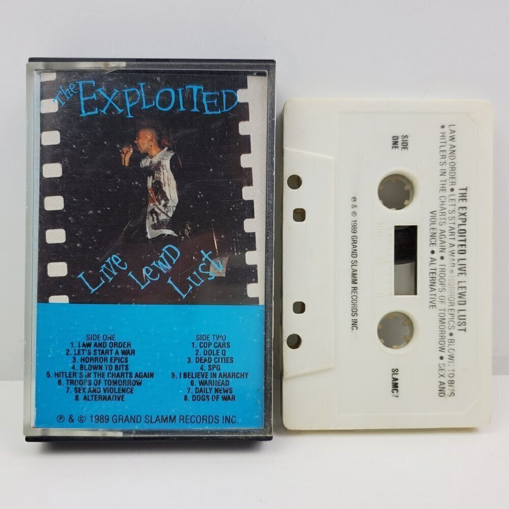 Exploited Punk Cassette Tape Live Lewd Lust Vintage 1989 Grand Slamm Tested